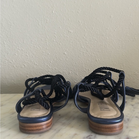 Anthropologie Billy Ella Navy Blue Metallic Sandals - Picture 6 of 14